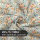 Thanksgiving Round Tablecloth 60 Inch Pumpkin Daisy Pattern Waterproof Dining Table Cover for Autumn Thanksgiving Heat Resistant Kitchen Decor Reusable Harvest Party Table Cloth