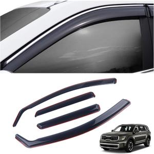 4 Pieces in-Channel Extra Durable Rain Guards Fit for 2020-2025 Kia Telluride,Window Deflectors,Window Visors (Smoke Black)