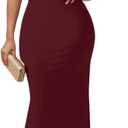 Formal Dresses for Women Elegant Off Shoulder Evening Party Gowns Sexy Bodycon Ruched Prom Wedding Guest Dress (Medium, 523_1burgundy)