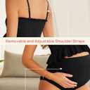 Summer Mae Maternity High Waist Swimsuit Ruffle Hem Bikini Bathing Suit Shirred Bandeau Two Piece Pregnancy Swimwear (Black, XL)
