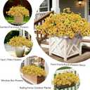 20 Bundles Artificial Flowers for Outdoors, UV Resistant Fake Flower with Plastic Plants, Faux Silk Flowers for Outdoor Planters , Fake Realistic Plant for Outside Front Porch Patio Decor-Yellow