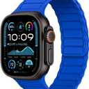 THWALK Magnetic Link Solo Loop Sport Silicone Bands Compatible with Apple Watch Ultra 3/2/1 49mm, Series 11/10 46/42mm, 9/8/7 45/41mm, SE 6/5/4 44/40mm, 3/2/1 42/38mm for Women Men (Klein Blue)