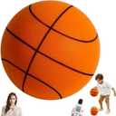 Silent Basketball Size 7 (29.5"), Soft Foam Indoor Basketball for Quiet Dribbling and Training, Grooved Airless Pro PU Foam Ball, Soundless Indoor Activities