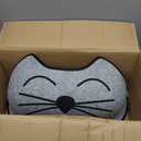 K&H Pet Products EZ Mount Kitty Face Cat Window Perch Bed, Sturdy Cat Window Hammock with Strong Suction Cups, Washable Sleeping Pad, Fits 30" W X 15" H Glass Spaces - Gray Kitty Face Design