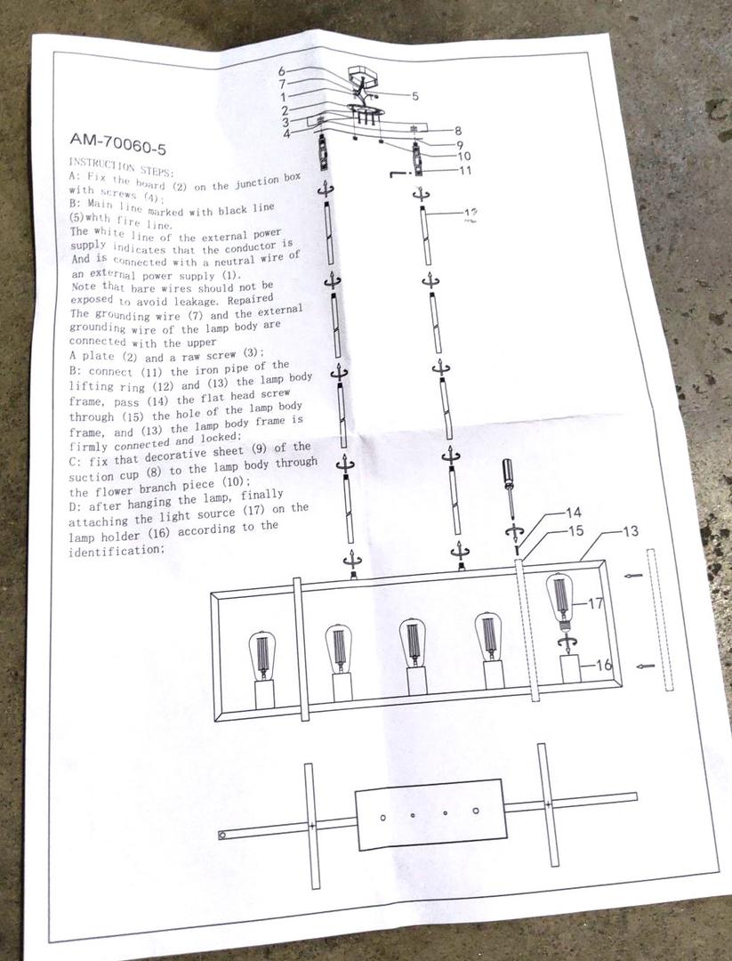 5-Light Kitchen Island Lighting, Farmhouse Pendant Island Light Fixture with Glass Shades, Black and Gold Chandelier for Dining Room, Restaurant, Foyer