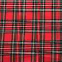 Red Black Christmas Tartan Plaid Fabric Brushed Cotton for Holiday Home Decor Upholstery & Pillow (57" Wide, 1 Yard Pre-Cut)
