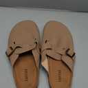 Women's Men's Cork Clogs Leather Mules Comfort Slip On Potato Shoes Arch Support Home Slippers Sandals Indoor Outdoor,Beige,US 10 Women/9 Men=EU 43