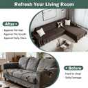 MEETSKY Sectional Couch Covers Chenille 2 Pieces Couch Covers for L Shape Sofa Cover Washable, Sofa Throw Cover for 3 Cushion Couch, Sofa Slipcover for Dogs(X-Large, 71"x118"+71"x118", Dark Chocolate)