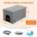 Zerbuger Cat Litter Box Enclosure Furniture for Odor Control, Hidden Cabinet Cats Litter Ottoman with Flip-Up Lid,Cat Litter Box Bench with Storage Space, Dog Proof (Light Grey, X-Large), 30"L x 20"W x 20"H