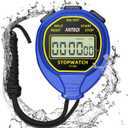 Waterproof Stopwatch Timer, Large Display Simple Silent Stop Watch with ON/Off Function No Clock No Calendar No Alarm Basic Operation for Sports Coaches Swimming Running Training, Blue