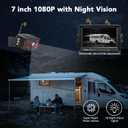 Wireless Backup Camera with 7" 1080p Monitor, RV Backup Camera for Furrion Pre-Wired, Recording 4-Channel Split Screen, IR Night Vision, IP69 Wide Angle, Back up Camera Systems for Truck Trailer