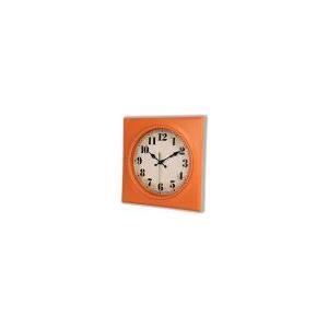 Alarllok Vintage Wall Clock 1950s Style  Retro 50's Mid Century Square Wall Clocks Battery Operated Silent for Kitchen, Home Decor  12 Inch, Orange