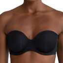 Smart & Sexy Women's Full Support Light Lined Strapless Bra, Support with Underwire for Exception Lift, Perfect for Weddings (38D, Black Hue)