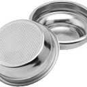 Stainless Steel Filter,Coffee Machine Accessories,UltraFine filtration Basket, Double Cup Coffe Strainer, Forcing Multihole leach Strainerfor Espresso Maker, Home Office