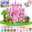 Magnetic Blocks - 100PCS Magnetic Building Block for Kids, Pink Princess Castle Magnet Cubes Sets, Princess Toys for Girls Ages 3 4 5 6 7 8-12 Holiday Christmas Birthday Gifts