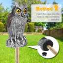 3-Pack Owl Decoys for Bird Deterrent - Weatherproof Bird Repellent Devices for Outdoor Use - Plastic Owls to Scare Birds Away and Control Garden Pests