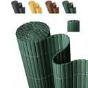 Paramondo PVC Privacy Fence Screen 14mm 3-Rib Reinforced Textured Fence Panel - No-Drill Balcony & Garden Cladding with Wind & UV Protection for Patio, Deck, Outdoor Privacy, 210 FT, Green