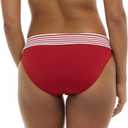 Skye Women's Mid Waist Full Coverage Bikini Bottom Swimsuit (Red, M)