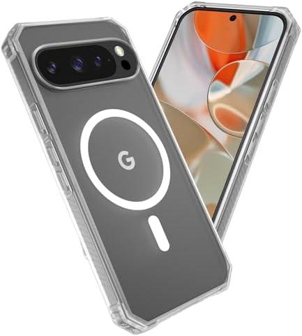 Caka Google Pixel 9 Pro Translucent Case [MagSafe Compatible], Magnetic Dual Layer Protection 2 Pack