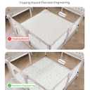 Fortella Extra Thick Baby Play Mat for 50" Playpen, 47"x47" Snug Fit Playpen Mat, Machine Washable Foam Play Mat for Floor - Portable, Non-Slip Tummy Time & Crawling Mat for Babies Toddlers (Ocean Ivory)