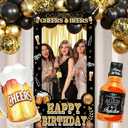 Birthday Decorations for Men,Happy Birthday Banner, 35 Balloons,Photo Booth Props for Boys (Beer)