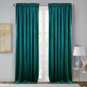 StangH Velvet Teal Curtains for Bedroom, Super Soft Room Darkening Thermal Insulated Door Curtains Rod Pocket Boho Home Decor for Dining Room/Office, W52 x L90, 2 Panels