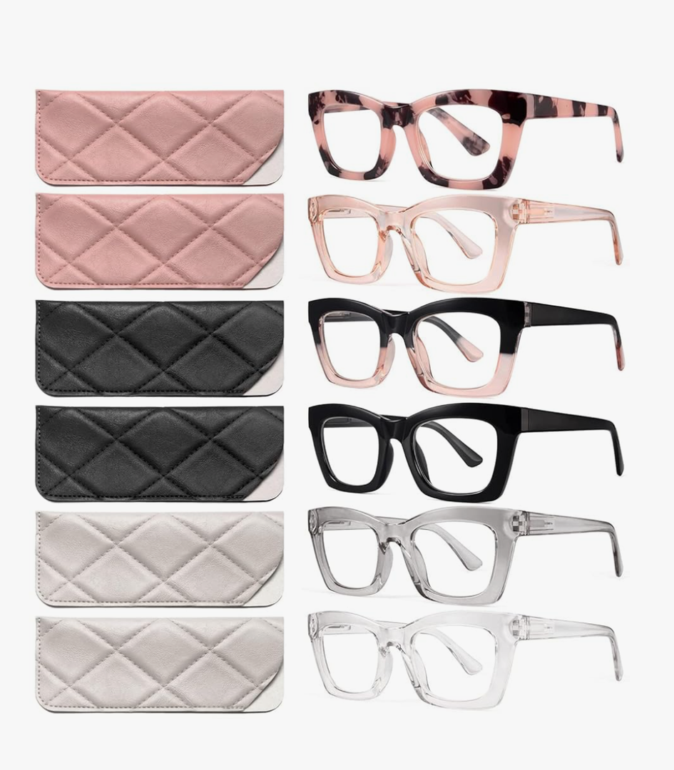 CCVOO Stylish Reading Glasses for Women, Eyeglasses, Blue Light Readers for Women, Computer Eye Glasses, Cheaters
