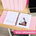 2-INCH 3 Ring Binder with 2 Interior Pockets, Durable 2'' Binders Holds US Letter Size 8.5'' x 11'' Paper - Versatile Binders for Office, Home, and School Use, 6 Pack (2-inch Pink)