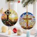 Christ Cross Ornament, Religious Christmas Ornaments, Christmas Tree Ornaments, Christian Holiday Decor | Gifts for Christian, Gifts for Religious Women