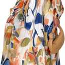 Women's Long Sleeve Floral Maxi Dress 2026 Spring Summer Wedding Guest Dress (Large, C#blue-watercolor Print)