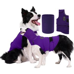 Dog Anxiety Vest with Band Noise Cancelling Ear Muffs Combination Set Soft Thunder Jacket for Fireworks, Vet Visits & Separation Anxiety No Medication or Training M