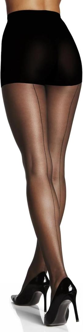 Berkshire 8011 Women's Silky Sheer Backseam Control Top Pantyhose  Sandalfoot Toe 20 Denier Nylon & Spandex Tights (3-4)