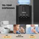 PUREPLUS Top Loading Countertop Water Dispenser, 3 or 5 Gallon Water Cooler, 3-Temperature Settings for Hot & Cold, Room Temperature Water, Removable Drip Tray, Compact for Home, Office, Dorm & RV Use
