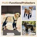 Dog Suspender Boots for Large Dogs Waterproof & Non-Slip Dog Paw Protectors with Adjustable Straps & Reflective Strips, All-in-One Connected Dog Boots for Outdoor Walks, Snow, Rain, Hiking (XL)