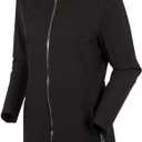 Sunice Performance Apparel - Brooklyn Water Resistant Women’s Car Coat - Full Zip ¾ Length Jacket (Black, Small)