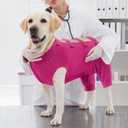 IECOii Dog Onesie for Surgery, Dog Surgery Suit Female Spay Recovery Suit for Medium Size Dog, Dog Recovery Suit Male Pet Abdominal Anti Licking Shirt, Dog Bodysuit Alternative to Cone E-Collar, M-Rosered