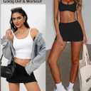 Danysu Stretchy Mini Skorts Low Waist Skirt with Shorts Side Slit 2026 Sports Daily Going Out Outfits (Black, M)