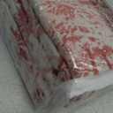 DriftAway 100% Blackout Toile Linen Curtains for Bedroom Double Layer Farmhouse French Country Vintage Printed Pattern Thermal Sound Lined Back Tab Living Room Drapes 96 inch Length 2 Panels Red