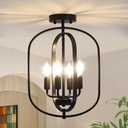 Black Semi Flush Mount Ceiling Light Fixture, Modern Close to Ceiling Light Fixtures Ceiling Mount, Dimmable Foyer Kitchen Lighting Fixtures Ceiling Lights for Bedroom, Hallway, Laundry Room, Entryway