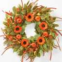 Waipfaru 22in Fall Wreaths for Front Door, Autumn Pumpkin Wreath with Sunflower& Pumpkins, Fall Door Wreath for Thanksgiving Decorations, Farmhouse Decor Indoor and Outdoor