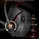 acer Wireless Gaming Headset, PS5 Headset with 2.4GHz for Ps5, Ps4, PC, Switch, Bluetooth 5.3 + 100Hrs Gaming Headphones with Noise Canceling Mic for Laptop, Mobile, Mac, 50mm Drivers (Red)