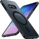 Hensinple for Samsung Galaxy S10e Case Magnetic, Galaxy S10e Phone Case [Compatible with Magsafe] Wireless Charging Transparent Back Phone Case for Samsung S10e, Black