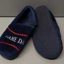 INMINPIN Kids Toddler Ball Sports Slippers Girls Boys Cozy Warm House Shoes Memory Foam Non-Slip Indoor Outdoor Slippers for Sports Fan (Toddler/ Little Kid/ Big Kid), Baseball Dark Blue, 6-7 Big Kid