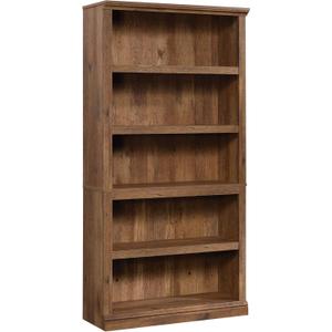 Sauder 5 Tier Book Shelf Wooden Bookcase Multipurpose Bookshelf for Home Office, Living Room, in Vintage Oak