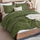 Andency Dark Olive Green Oversized King Comforter Set 120x98 Extra Large