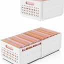 Closet Organizers and Storage, 2 Pack Stackable Storage Drawers, Plastic expandable Closet Storage Bins for Bathroom Kitchen Laundry Room Wardrobe Office