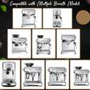 54mm Bottomless Naked Portafilter Compatible with 54mm Breville Espresso Machines (Black Aluminum Alloy)
