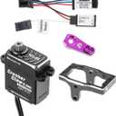 RampCrab Steering Servo 11.5KG for TRX4M (Steel Gear, Water Proof),with Servo Mount Bracket and Servo Horn for TRX4M RC Crawler Car, 1/18 Upgrades Parts for TRX4M Bronco, Defender, K10 (Red Horn) (purple)