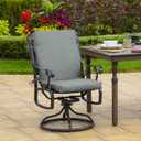 Arden Outdoor Patio Dining Chair Cushion, 20x44, Rain-Proof Seat Pad, Fade-Resistant Outdoor Cushion Stone Grey Leala, 2 Pieces