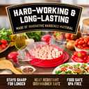 Red Chicken Shredder + 6 Freezer Bags | 20 oz | Hardened, Anti-Slip Chicken Shredder Tool Twist with See-Through Lid | Safer-than-Knives Meat Shredder Tool Twist | Dishwashable | Chicken Puller